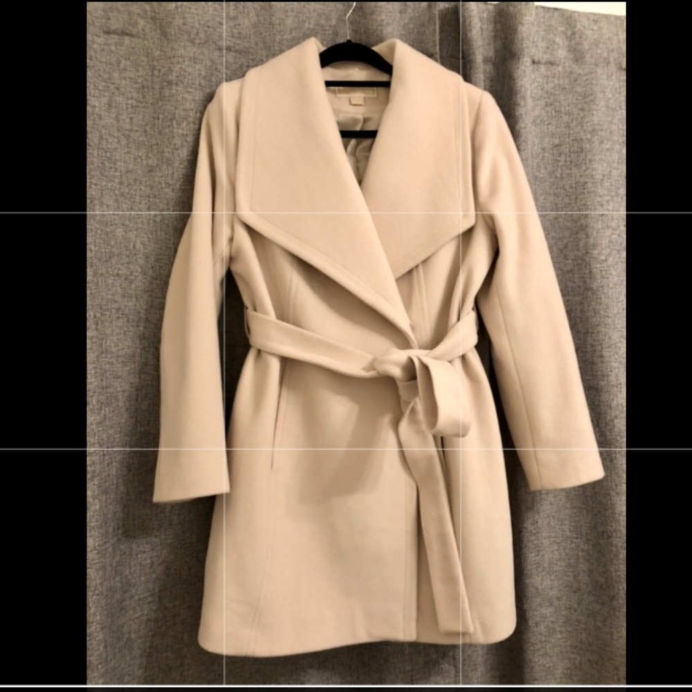Michael Kors Wool Cashmere Blend Wrap Coat